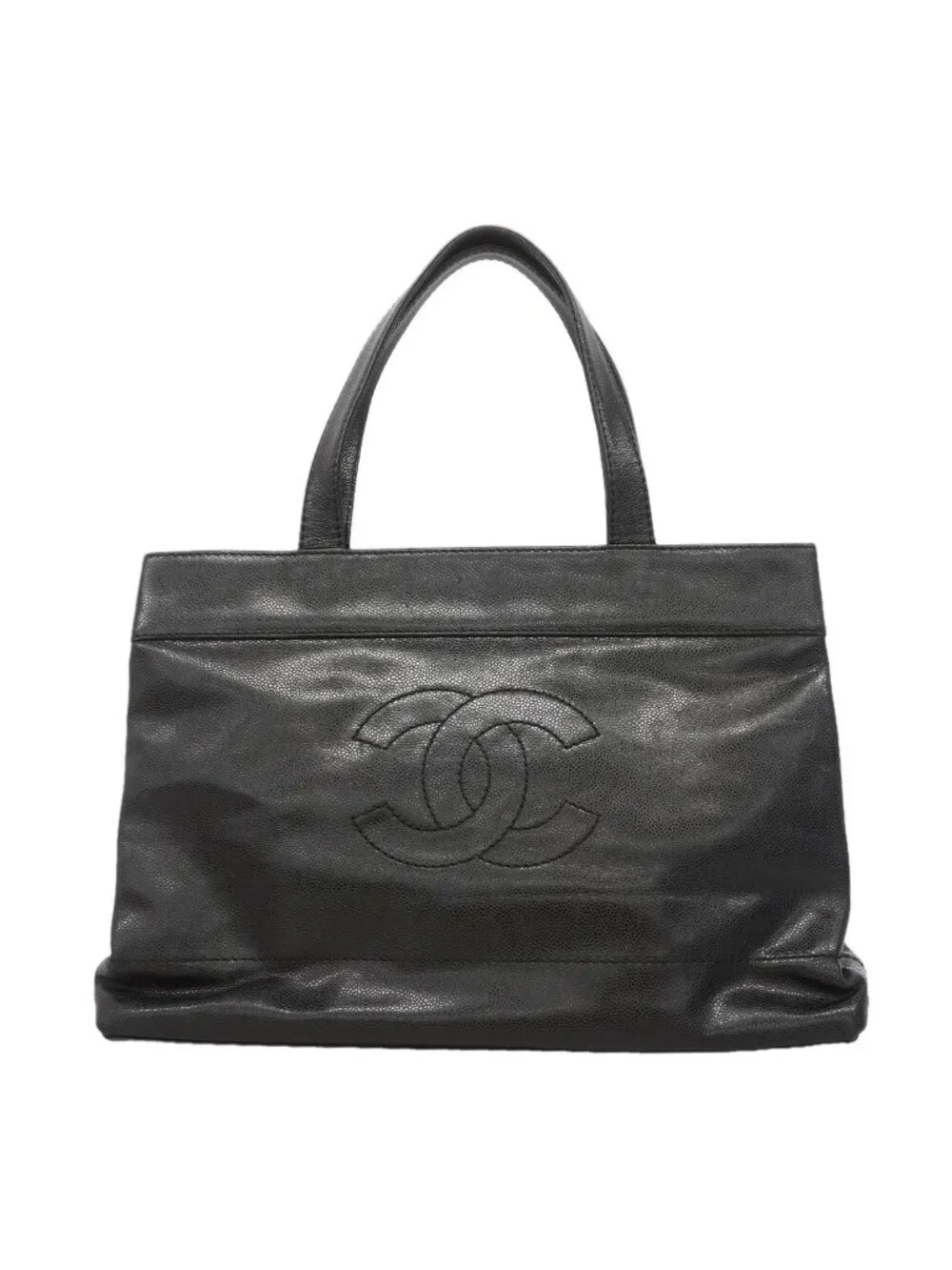 Chanel Tote Bag Caviar Leather Black Gold